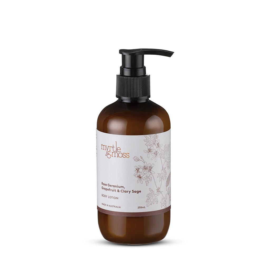 Body Lotion 250ml / Rose Geranium, Grapefruit and Clary Sage