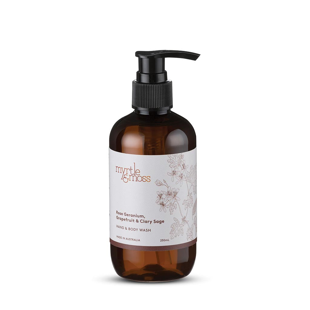 Hand and Body Wash 250ml / Rose Geranium, Grapefruit and Clary Sage