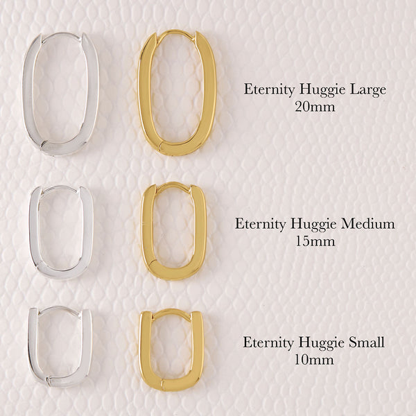 Eternity Huggie Hoops / Silver