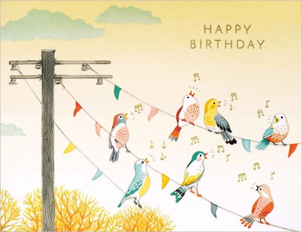 Birthday Card / Birds on a Wire