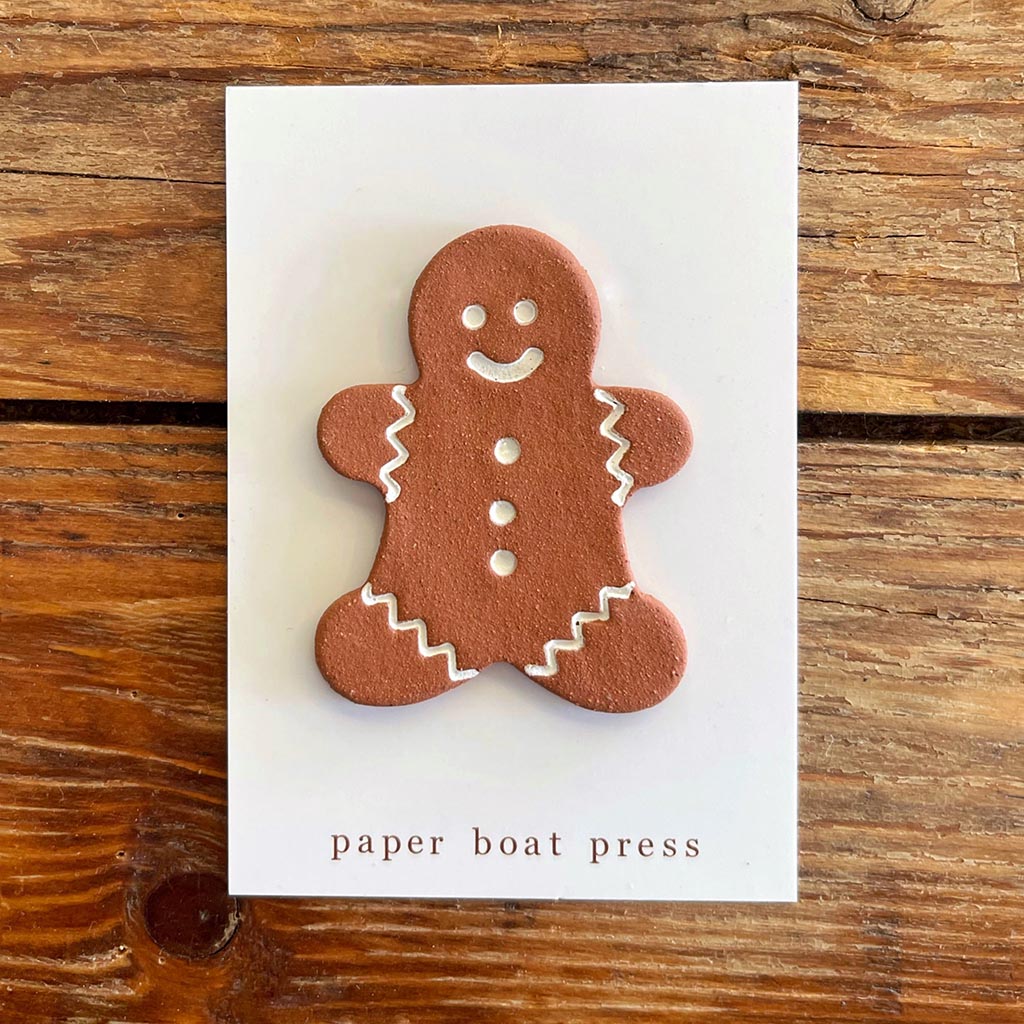 Gingerbread Person Christmas Brooch