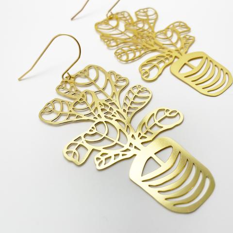 Fiddle Leaf Fig Earrings / Gold