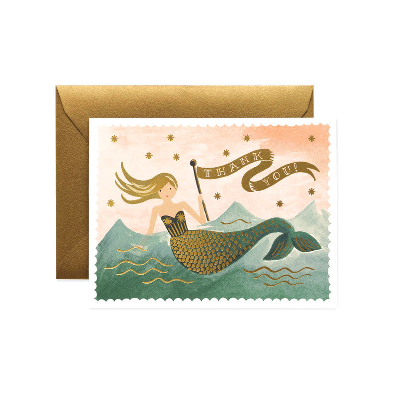 Thank You Card / Vintage Mermaid