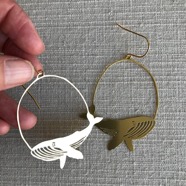 Whale Earrings / Gold
